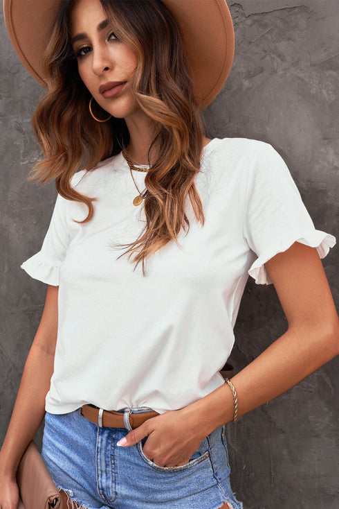 Not Your Basic Tee With Ruffles