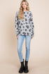 BOMBOM Leopard Drop Shoulder Blouse