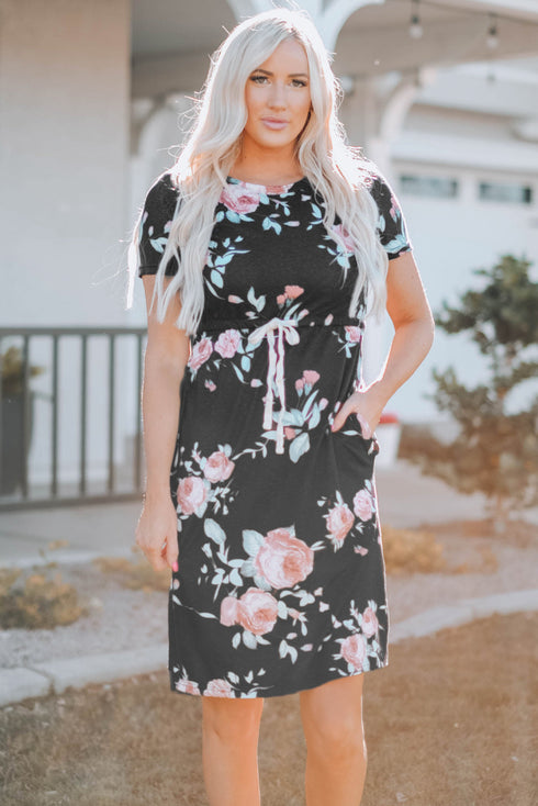 You Got This Tie Waist Pocketed Dress
