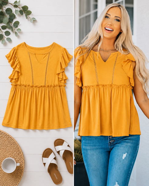 Sunshine On My Mind Babydoll Blouse