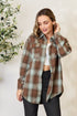 Double Take Plaid Dropped Shoulder Shirt - LISA MARIE BOUTIQUE