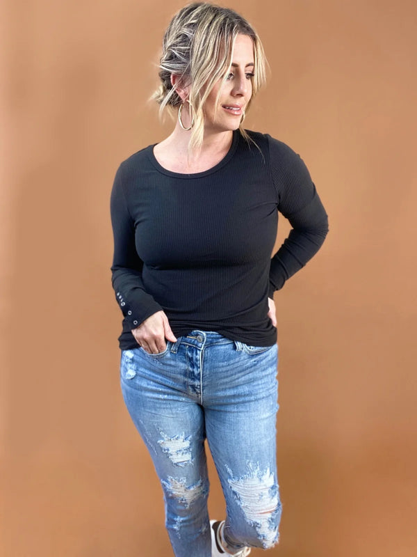 White Birch Boat Neck Long Sleeve Solid Ribbed Knit Top
