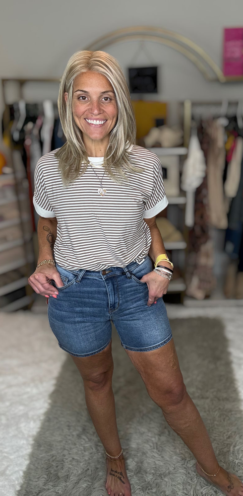 Mocha Morning Stripe Top