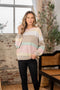 Sew In Love Color Block Round Neck Sweater