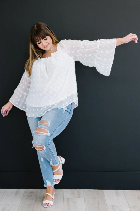 Andree by Unit Daydreamer Full Size Run Pom-Pom Blouse SALE