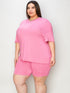 Basic Bae Full Size V-Neck Drop Shoulder T-Shirt and Shorts Set