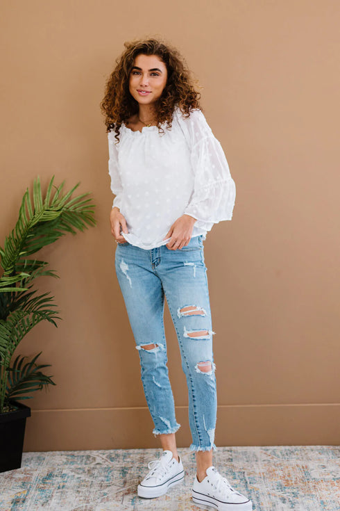 Andree by Unit Daydreamer Full Size Run Pom-Pom Blouse SALE