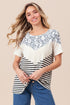 BiBi Printed Color Block Short Sleeve T-Shirt