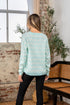 Sew In Love Wave Stripe Contrast Long Sleeve Sweater