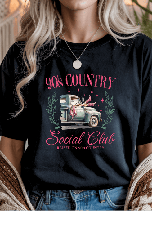 90's Country T-Shirt - LISA MARIE BOUTIQUE - S - Black Gildan Tee -