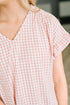 A Different Side Of Me Gingham Blouse in Dusty Rose