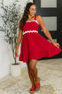 Acting Brand New Contrast Trim Crinkle Woven Dress