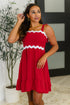 Acting Brand New Contrast Trim Crinkle Woven Dress