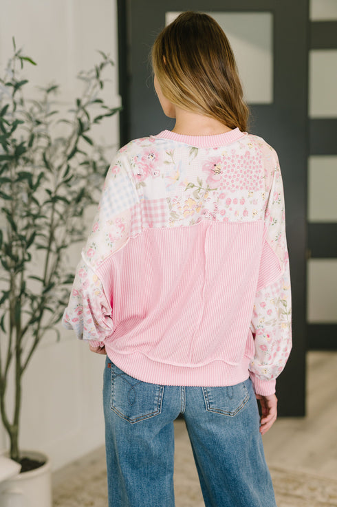 A Little Bias Printed Patchwork Top