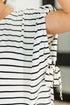 All Lined Up Dolman Sleeve Top in Black Ivory