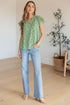 Anywhere We Go Flutter Sleeve Top in Blue Combo