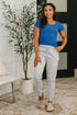 Basically A Part of Me Scoop Necked Tee in Classic Blue