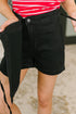Judy Blue Bentli High Rise Side Tie Denim Skort in Black