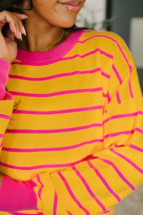 Bold Comfort Contrast Drop Shoulder Pullover