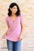 Born and Raised V-Neck Ribbed Top