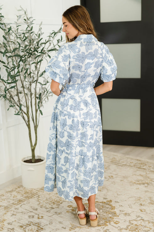 Budding Romance Collared Button-Down Dress