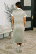 Casual Day Split Neck Midi Dress