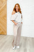Chase the Pace Wide Leg Bottom in Taupe