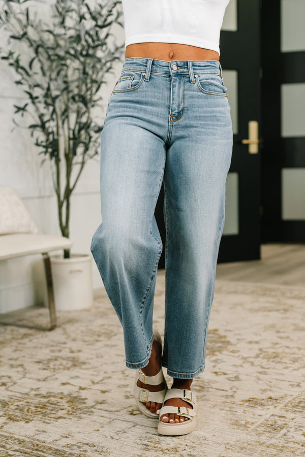 Claudia Mid Rise Wide Leg Ankle Jean