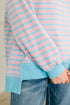 Color Clash Drop Shoulder Long Sleeve