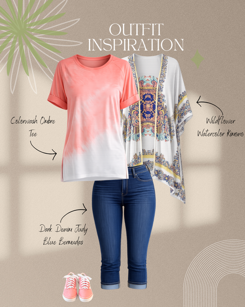 Wildflower Watercolor Kimono