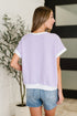 Contrast Club Color Block Top in Lilac, Orange and Denim
