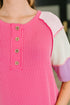 Cozy Collage Color Block Henley Top