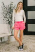 Daily Routine Mineral Wash Shorts in Fuchsia