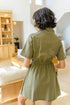 Darla Button Up Collared Dress in Olive