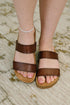 Eulee Round Toe Slip On Sandal in Light Brown