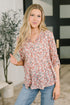 Favorite Florist Split Neck Half Sleeve Top