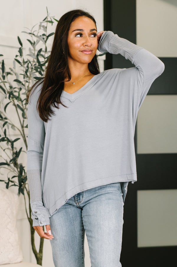 Feel That Something Contrast Sleeve Top