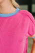 Felt Like This Before Textured Contrast Top