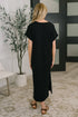 Fix You Right Up Short Sleeve Midi Dress in Black