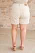 Judy Blue Greta High Rise Garment Dyed Shorts in Bone
