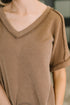 Growing Restless V-Neck Tee in Brown