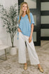 Growing Restless V-Neck Tee in Spring Blue