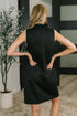 High Tide High Neck Embossed Sleeveless Dress in Black
