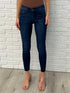 Judy Blue Fallon Mid Rise Adjustable Waist Raw Hem Skinny Jeans