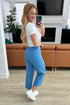 Judy Blue Lisa High Rise Control Top Wide Leg Crop Jeans in Sky Blue