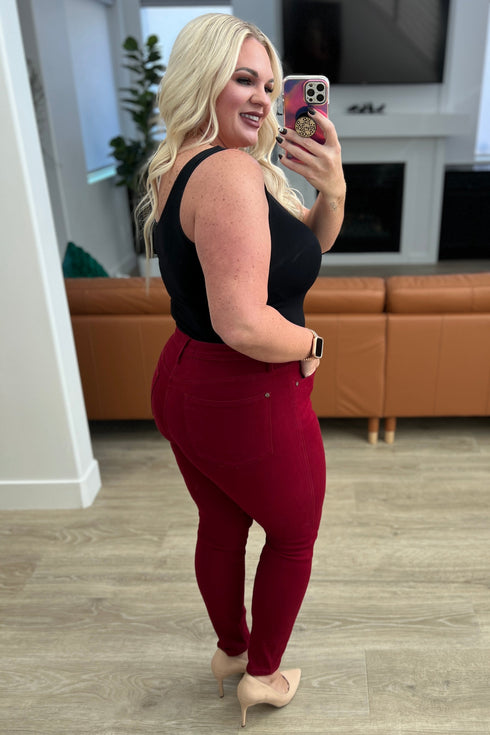 Wanda High Rise Control Top Skinny Jeans Scarlet Judy Blue