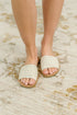 Imelda Off White Crocheted Slip On Sandal