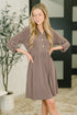 Inspire Collared Neck Dress in Mocha