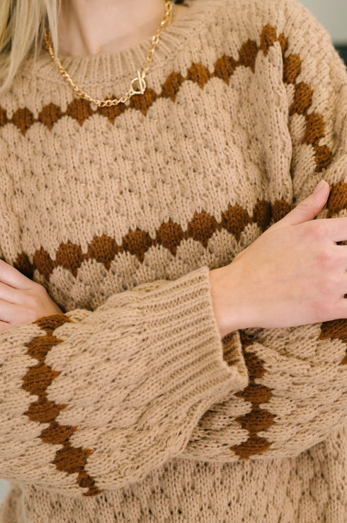 Ivy Lane Textured Sweater in Taupe