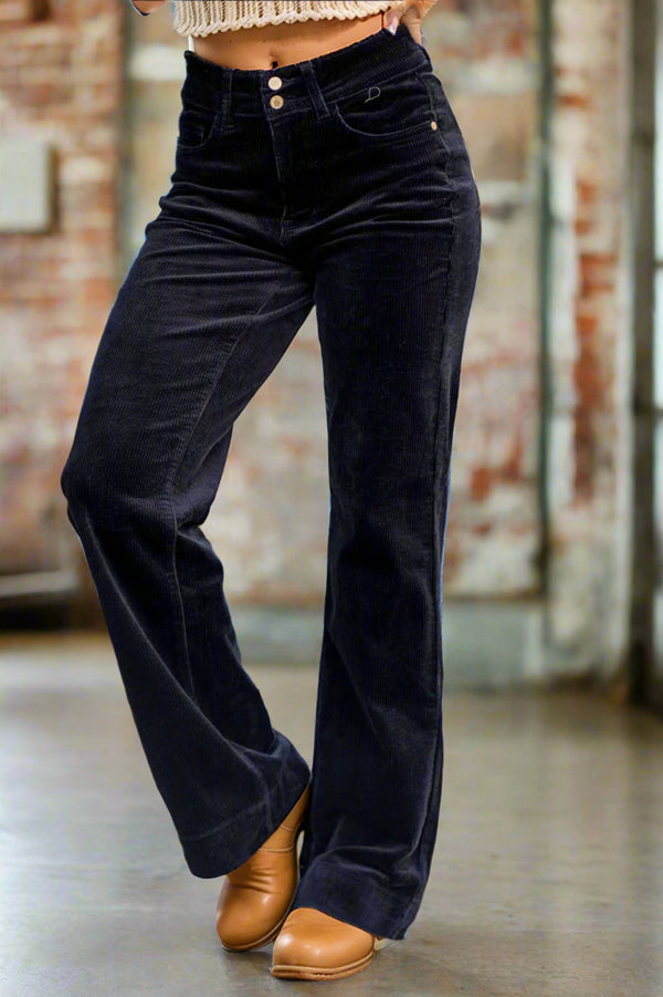 Judy Blue Corduroy Wide Leg - Black